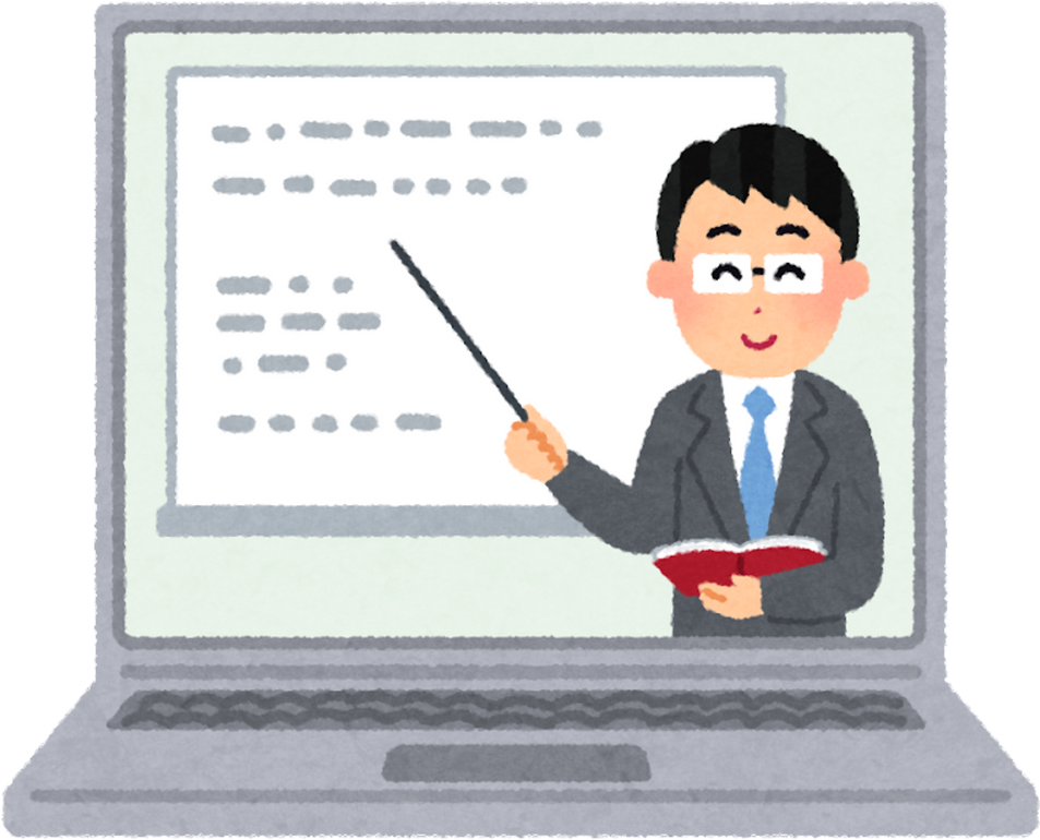 Illustration of Male Instructor Teaching an Online Course